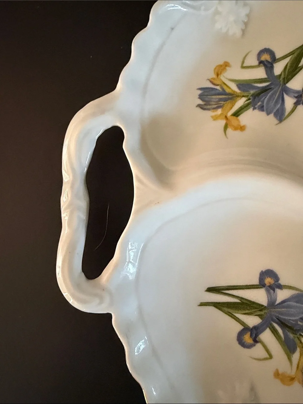 Vintage Floral Triple-Compartment Serving Dish By Formalities By Baum Bros.